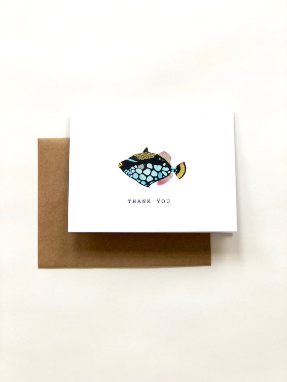 Triggerfish Thank You Card - Wee Wild Ones - Art Prints