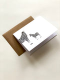 Zebra Duo Greeting Card—White - Wee Wild Ones - Art Prints