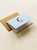 Blue Emperor Penguin Greeting Card with Brown Recycled Envelope