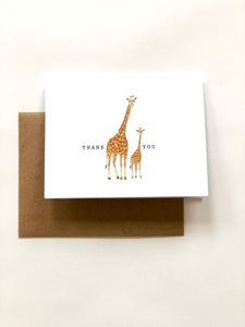 Giraffe Thank You Card - Wee Wild Ones - Art Prints
