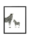 Zebra Duo—White - Wee Wild Ones - Art Prints