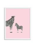 Zebra Duo—Pink - Wee Wild Ones - Art Prints