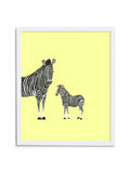 Zebra Duo—Yellow - Wee Wild Ones - Art Prints