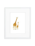 Giraffe Pair—White - Wee Wild Ones - Art Prints