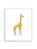 Giraffe Baby—White - Wee Wild Ones - Art Prints
