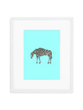 Zebra Baby—Blue - Wee Wild Ones - Art Prints