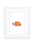 White Clownfish Art Print with Frame and Mat